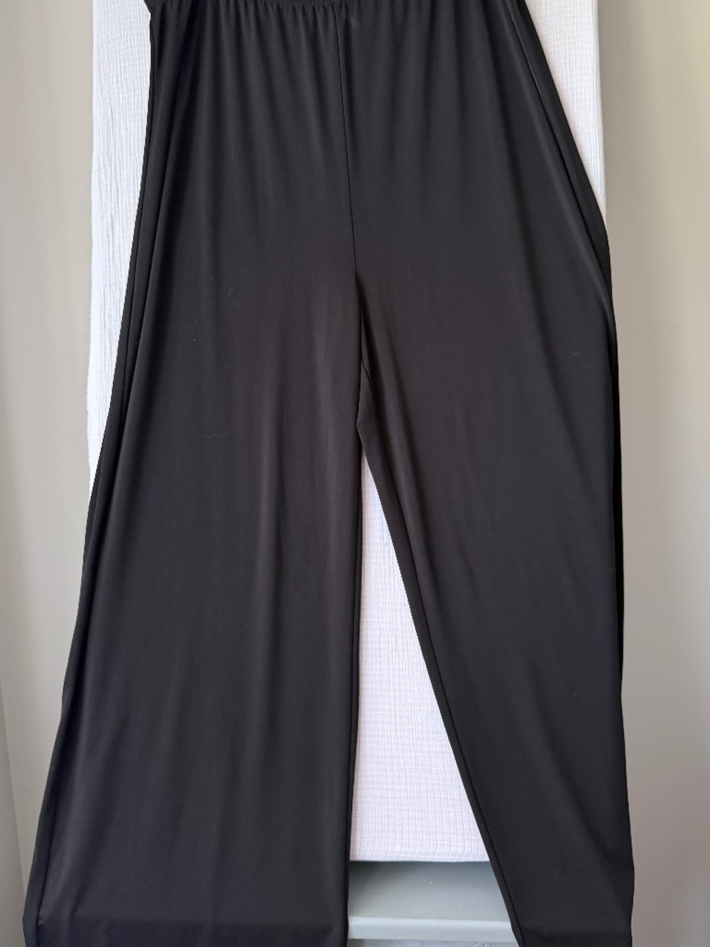 Bob Mackie Pants XL Wearable Art Black Wide Leg Palazzo Travel Minimalist